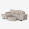 Driezits slaapbank met linker opbergchaise longue en poef Saro Keuze