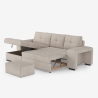 Driezits slaapbank met linker opbergchaise longue en poef Saro Verkoop