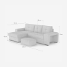 Driezits slaapbank met linker opbergchaise longue en poef Saro 