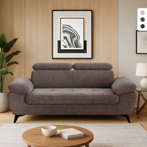 Moderne 2-zitsbank in stof met verstelbare hoofdsteun Savi Aanbieding