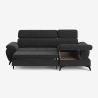 Slaapbank met opbergruimte en rechts geplaatste chaise longue, verstelbare hoofdsteun Zuna Model