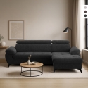 Slaapbank met opbergruimte en rechts geplaatste chaise longue, verstelbare hoofdsteun Zuna Aanbieding