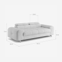 Moderne design 3-zitsbank met verstelbare hoofdsteun Felon 