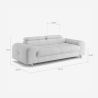 Moderne design 3-zitsbank met verstelbare hoofdsteun Felon 