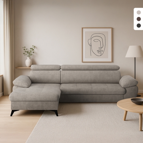 Moderne 3-zits slaapbank met linkse opbergruimte Miral Aanbieding