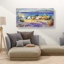 Canvas schilderij zeegezicht Middellandse Zeekust Luigi Florio Korting