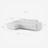 3-zitsbank met linker chaise longue en verstelbare hoofdsteun Tivon 