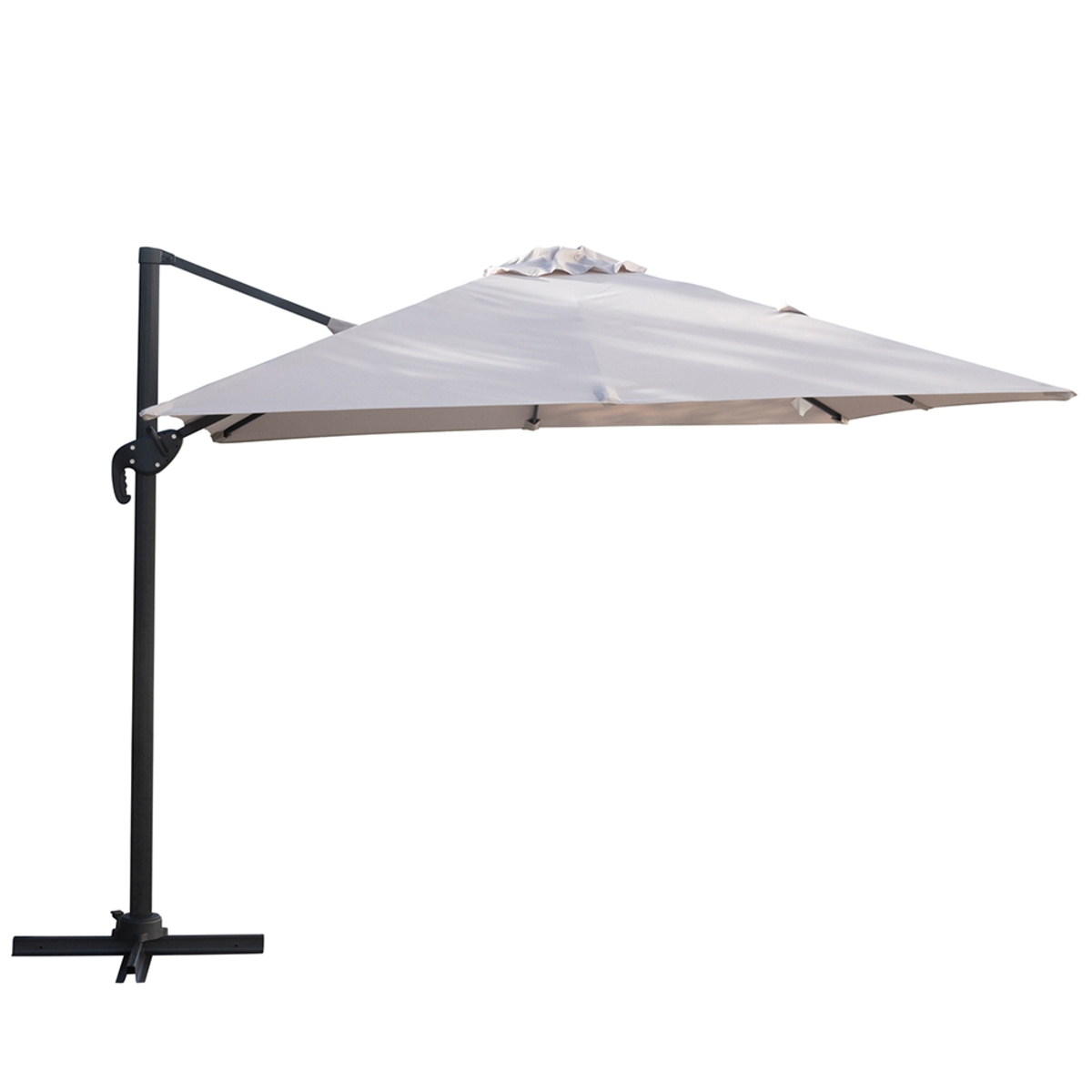 Draaibare zijarm parasol Deluxe 3x3 in aluminium voor de tuin