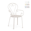 Stapelhouten tuinstoel voor buiten, shabby chic stijl, Bizzotto Etienne Aanbieding