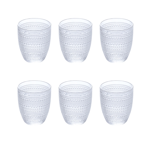 Set van 6 waterglazen met decoratie 325ml Roma Aanbieding