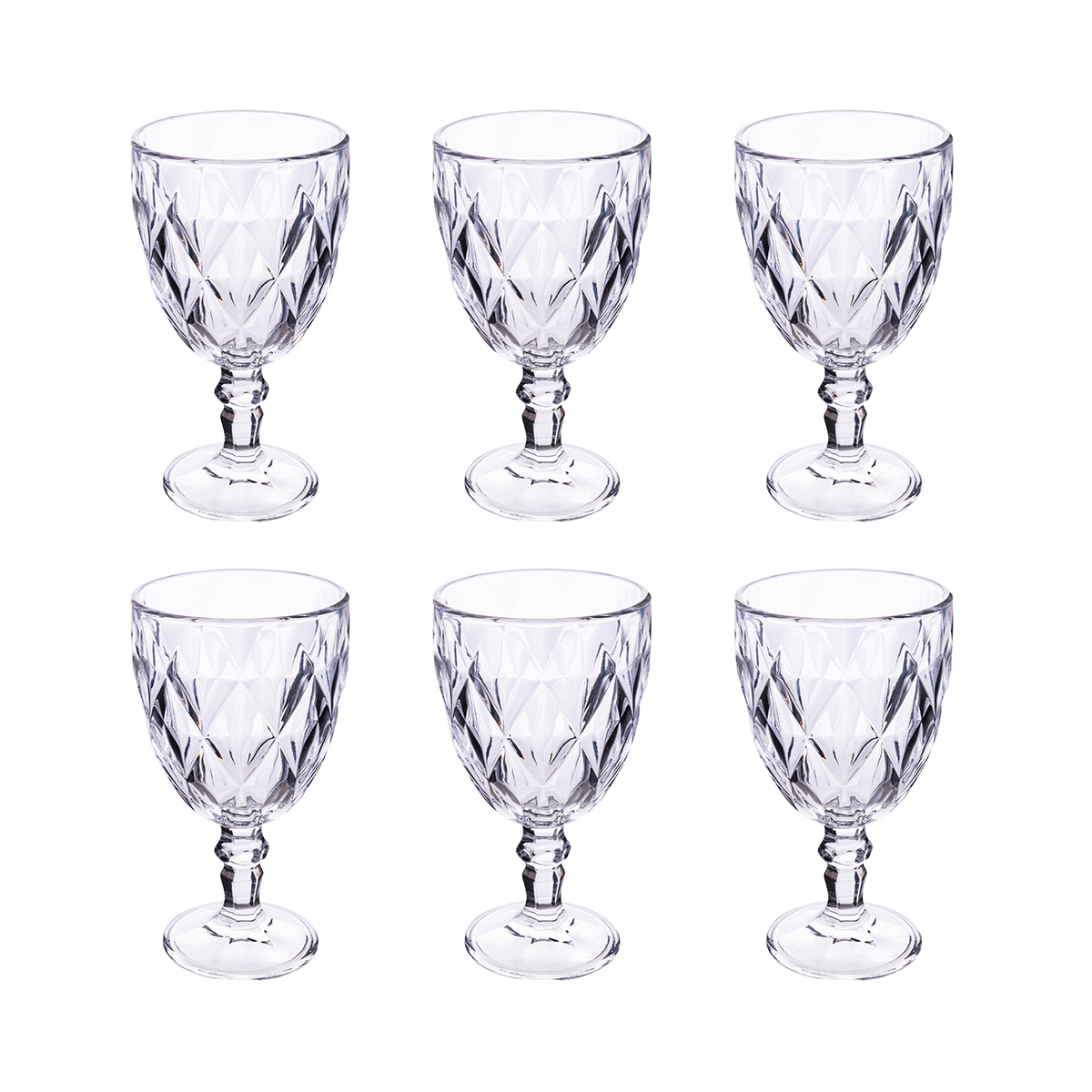 Set van 6 glazen 340 ml in transparant glas Elizabeth Aanbieding Set van 6 glazen 340 ml in transparant glas Elizabeth Aanbieding