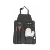 Set van 6 barbecuegereedschappen van roestvrij staal met handschoen en schort Lomar Aanbieding