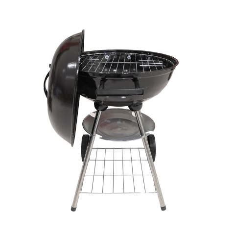 Ronde houtskoolbarbecue van staal met deksel en wielen Torka Aanbieding