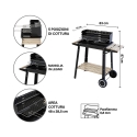 Houtskoolbarbecue met wielen en verstelbaar rooster 48x28cm Noxor Catalogus