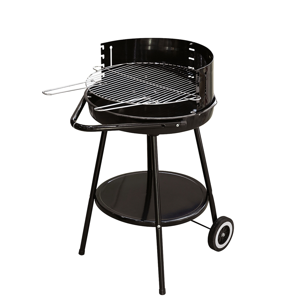 Pipra ronde houtskoolbarbecue met verstelbaar rooster Ø 48cm en wielen Aanbieding Pipra ronde houtskoolbarbecue met verstelbaar rooster Ø 48cm en wielen Aanbieding