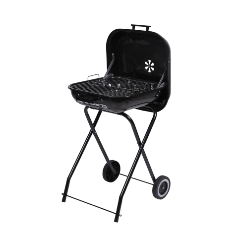 Houtskoolbarbecue met wielen en deksel 49x83x47cm Toska Aanbieding