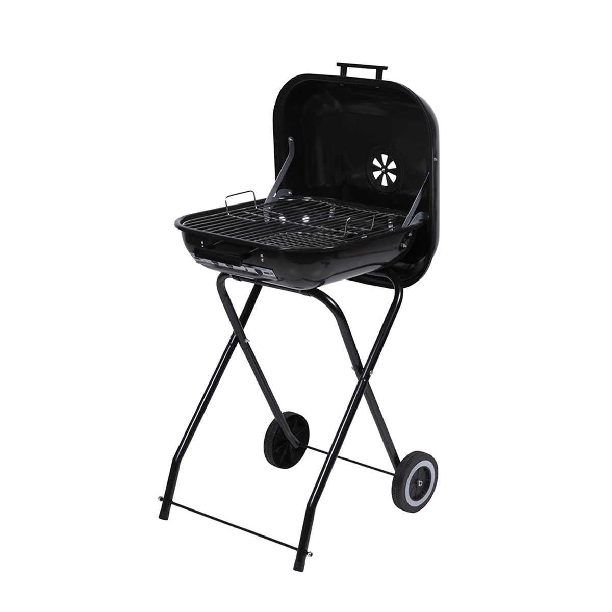 Houtskoolbarbecue met wielen en deksel 49x83x47cm Toska Aanbieding Houtskoolbarbecue met wielen en deksel 49x83x47cm Toska Aanbieding