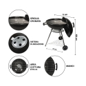 Ronde houtskoolbarbecue met deksel en wielen, grilloppervlak 55 cm Ardena Keuze