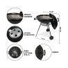 Ronde houtskoolbarbecue met deksel en wielen, grilloppervlak 55 cm Ardena Keuze