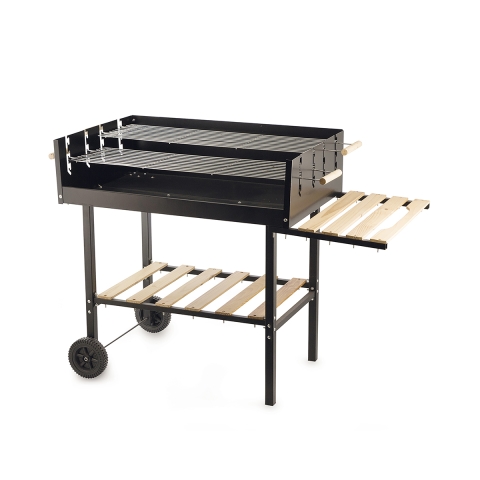 Houtskoolbarbecue met verstelbare roosters en wielen Braska Aanbieding