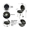 Houtskoolbarbecue rond Ø57x90cm met wielen en deksel Seara Afmetingen