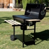 Houtskoolbarbecue met deksel, wielen en 2 houten planken Matambre Verkoop