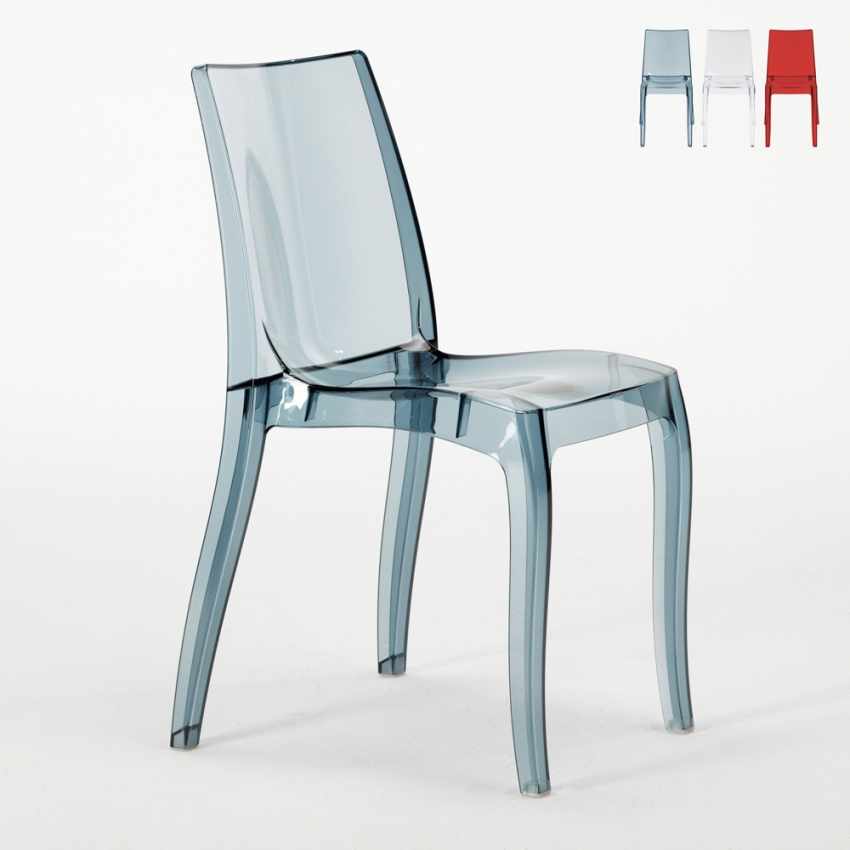 Set van 18 transparante Grand Soleil Cristal Light stoelen voor horeca of thuis Aanbieding