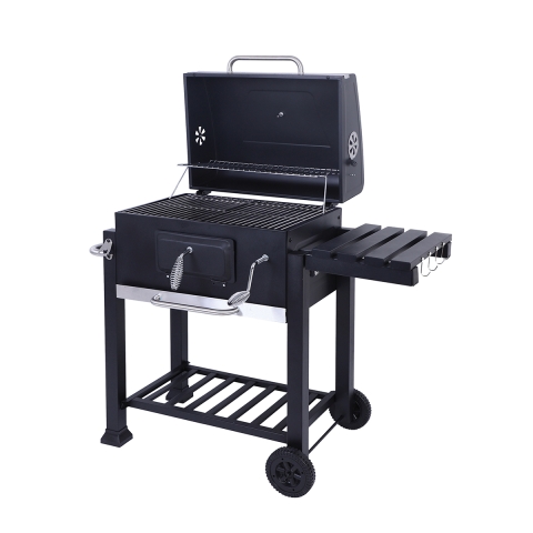 Houtskoolbarbecue met deksel, verstelbaar rooster en wielen Grilla Aanbieding