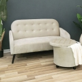 Tweepersoonsbank in vintage fluweel-look stof taupe Zelto Aanbieding