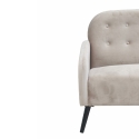 Tweepersoonsbank in vintage fluweel-look stof taupe Zelto Kortingen