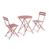 Bistro set: ronde buitentafel met 2 opklapbare tuinstoelen. Afmetingen