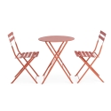Bistro set: ronde buitentafel met 2 opklapbare tuinstoelen. Verkoop