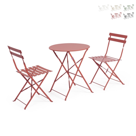 Bistro set: ronde buitentafel met 2 opklapbare tuinstoelen. Aanbieding