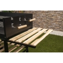 Houtskoolbarbecue met verstelbare roosters en wielen Braska Voorraad