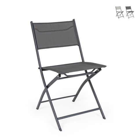 Opvouwbare tuinstoel in staal en textilene Bizzotto Martinez Aanbieding