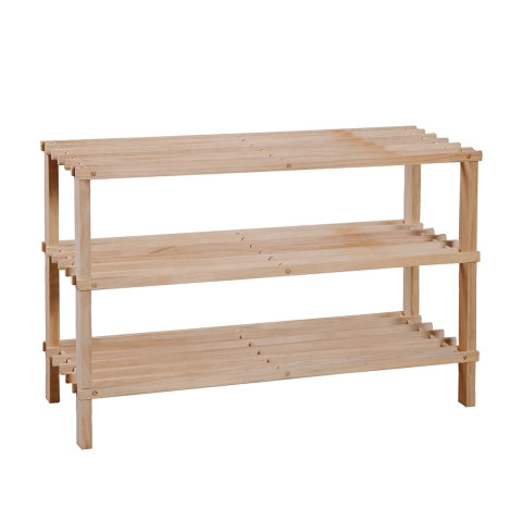 Open schoenenrek 3 planken van vurenhout Nesto Aanbieding