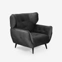 Moderne design fauteuil voor de woonkamer in capitonné fluweel Lunna Aanbod