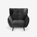 Moderne design fauteuil voor de woonkamer in capitonné fluweel Lunna Verkoop