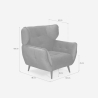 Moderne design fauteuil voor de woonkamer in capitonné fluweel Lunna Afmetingen
