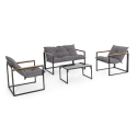 Tuinset Bizzotto Ilda met 2 fauteuils, bank en tafeltje Aanbieding