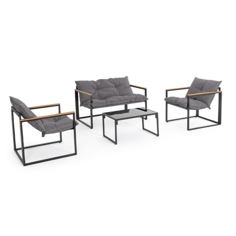 Tuinset Bizzotto Ilda met 2 fauteuils, bank en tafeltje Aanbieding