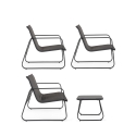Moderne tuinset met bank, 2 fauteuils en salontafel Bizzotto Gonzalo Aankoop