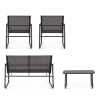 Moderne tuinset met bank, 2 fauteuils en salontafel Bizzotto Gonzalo 