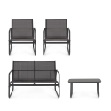 Moderne tuinset met bank, 2 fauteuils en salontafel Bizzotto Gonzalo 