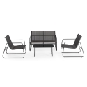 Moderne tuinset met bank, 2 fauteuils en salontafel Bizzotto Gonzalo Korting