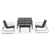 Moderne tuinset met bank, 2 fauteuils en salontafel Bizzotto Gonzalo Korting