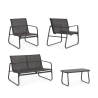 Moderne tuinset met bank, 2 fauteuils en salontafel Bizzotto Gonzalo 