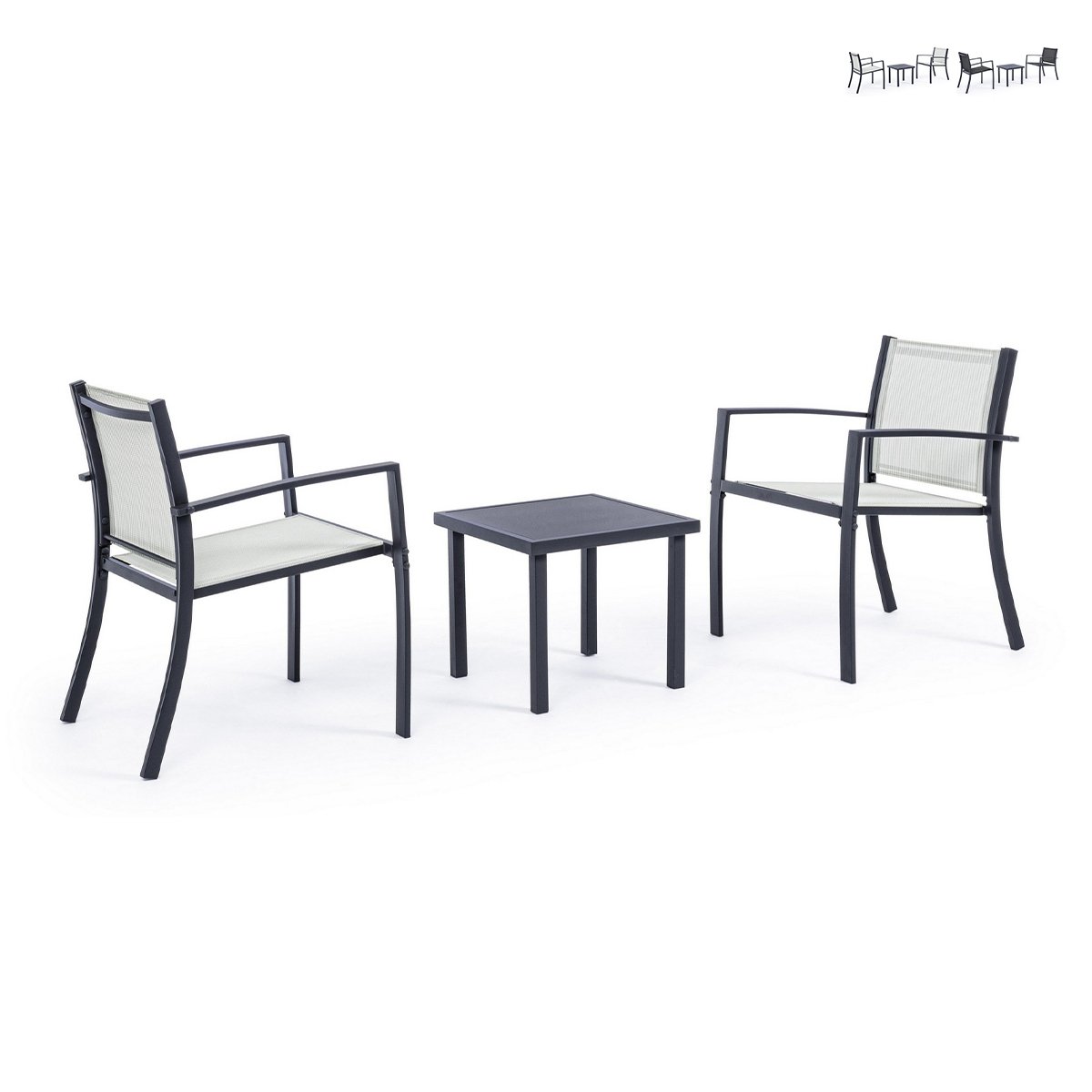 Moderne tuinset 2 stoelen met tafeltje 45x45cm Bizzotto Auri Aanbod Moderne tuinset 2 stoelen met tafeltje 45x45cm Bizzotto Auri Aanbod