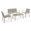 Tuinset met bank, 2 stoelen in taupe textileen en tafeltje Peder Aanbieding