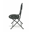 Set buitentafel met 2 opklapbare stoelen in zwart ijzer Provence Breakfast Voorraad